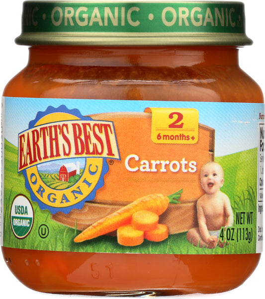 EARTH'S BEST: Organic Baby Food Stage 2 Carrots, 4 oz - Vending Business Solutions