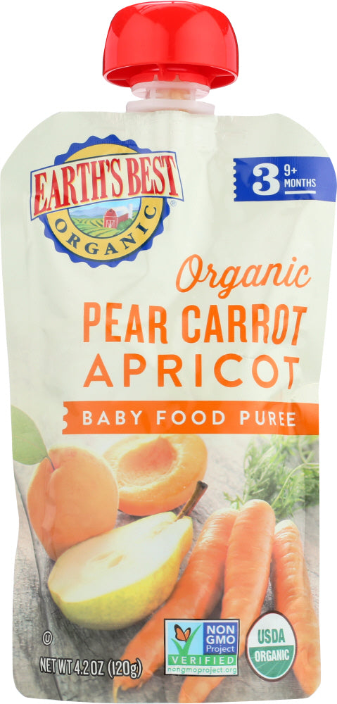 EARTH'S BEST: Organic Baby Food Stage 3 Pear Carrot Apricot, 4.2 oz - Vending Business Solutions