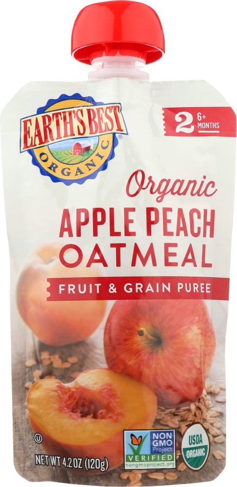 EARTHS BEST: Fruit & Grain Puree Apple Peach Oatmeal, 4.2 Oz - Vending Business Solutions