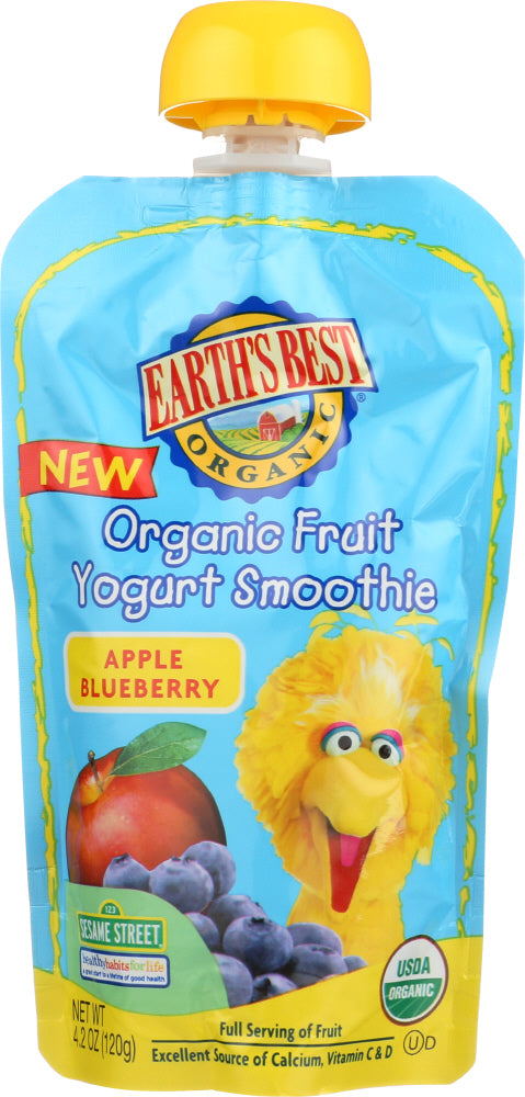 EARTH'S BEST: Organic Fruit Yogurt Smoothie Apple Blueberry, 4.2 oz - Vending Business Solutions