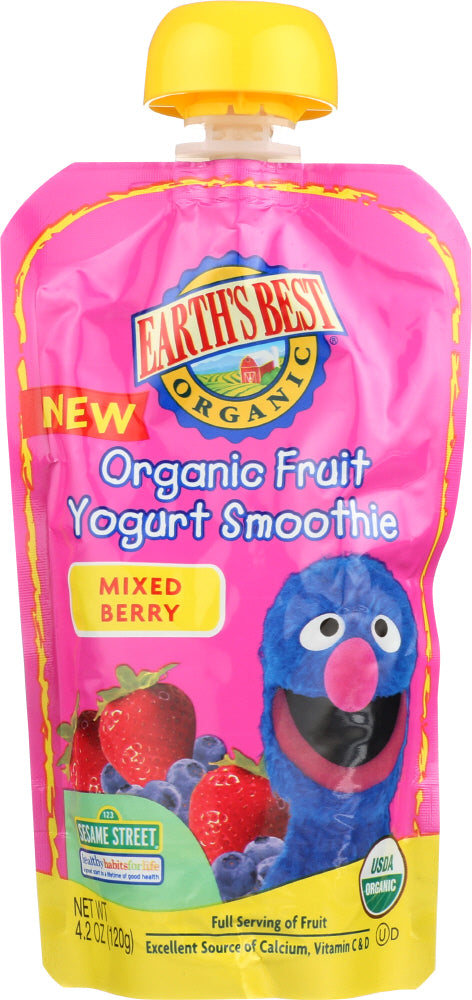 EARTH'S BEST: Organic Fruit Yogurt Smoothie Mixed Berry, 4.2 oz - Vending Business Solutions