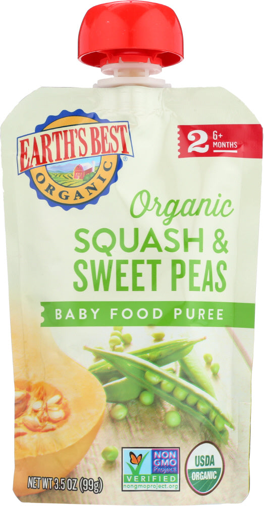 EARTHS BEST: Squash & Sweet Peas Veggie Puree, 3.5 oz - Vending Business Solutions