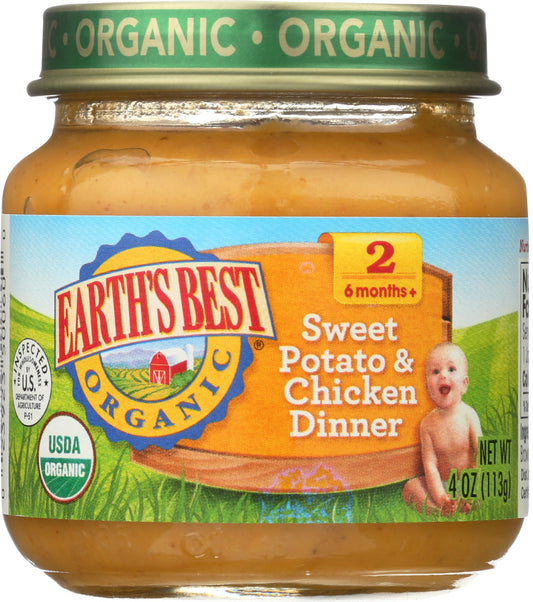 EARTH'S BEST: Organic Baby Food Stage 2 Sweet Potato & Chicken Dinner, 4 oz - Vending Business Solutions