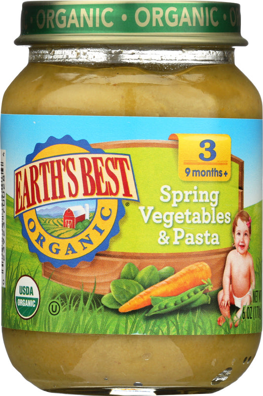 EARTH'S BEST: Organic Baby Food Stage 3 Spring Vegetables and Pasta, 6 oz - Vending Business Solutions