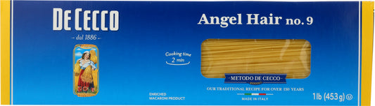 DE CECCO: Capellini #9 Angel Hair Pasta, 16 oz - Vending Business Solutions