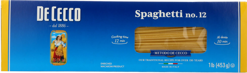 DE CECCO: #12 Spaghetti Pasta, 16 oz - Vending Business Solutions