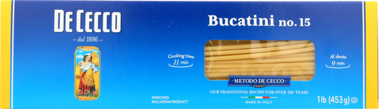 DE CECCO: Pasta Bucatini, 16 oz - Vending Business Solutions