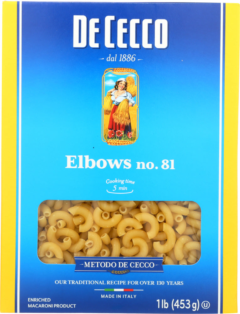 DE CECCO: Pasta Elbows, 16 oz - Vending Business Solutions