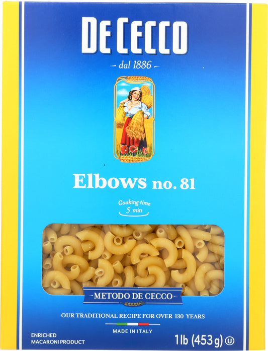 DE CECCO: Pasta Elbows, 16 oz - Vending Business Solutions