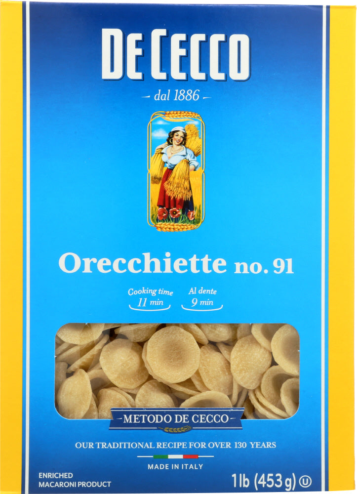 DE CECCO: Pasta Orecchiette, 16 oz - Vending Business Solutions