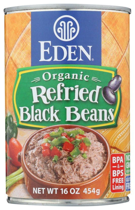 EDEN FOODS: Bean Refried Black Organic, 16 oz - Vending Business Solutions