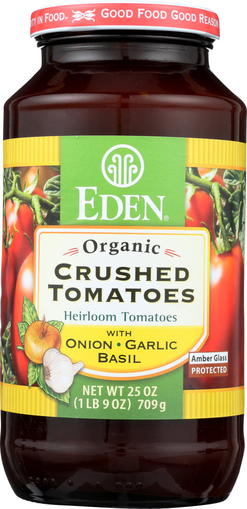 EDEN FOODS: Crushed Tomatoes On Garlic & Basil, 25 oz - Vending Business Solutions