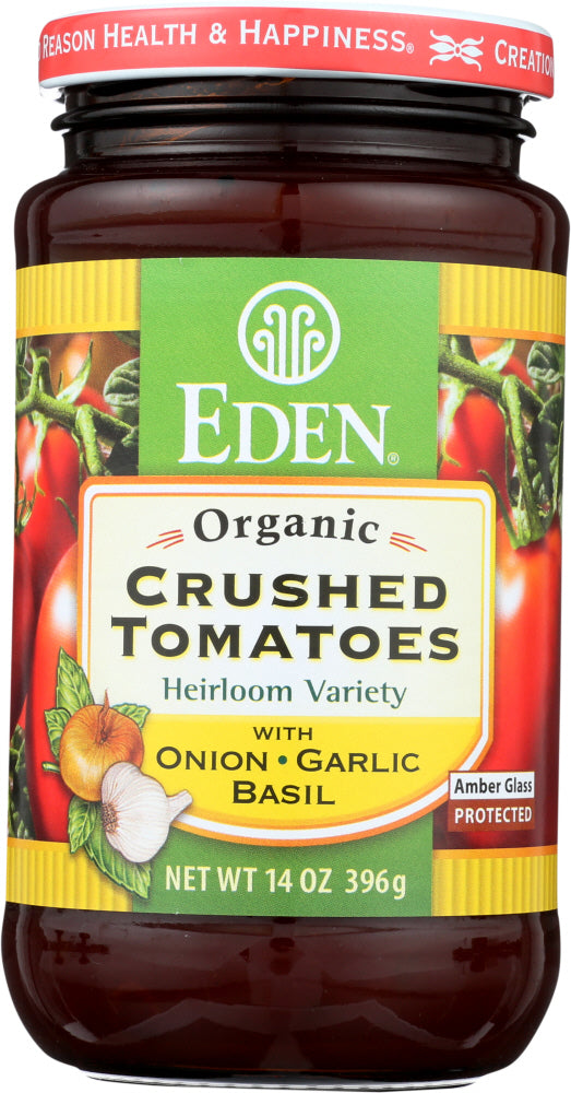EDEN FOODS: Crushed Tomatoes Garlic & Basil Organic, 14 oz - Vending Business Solutions