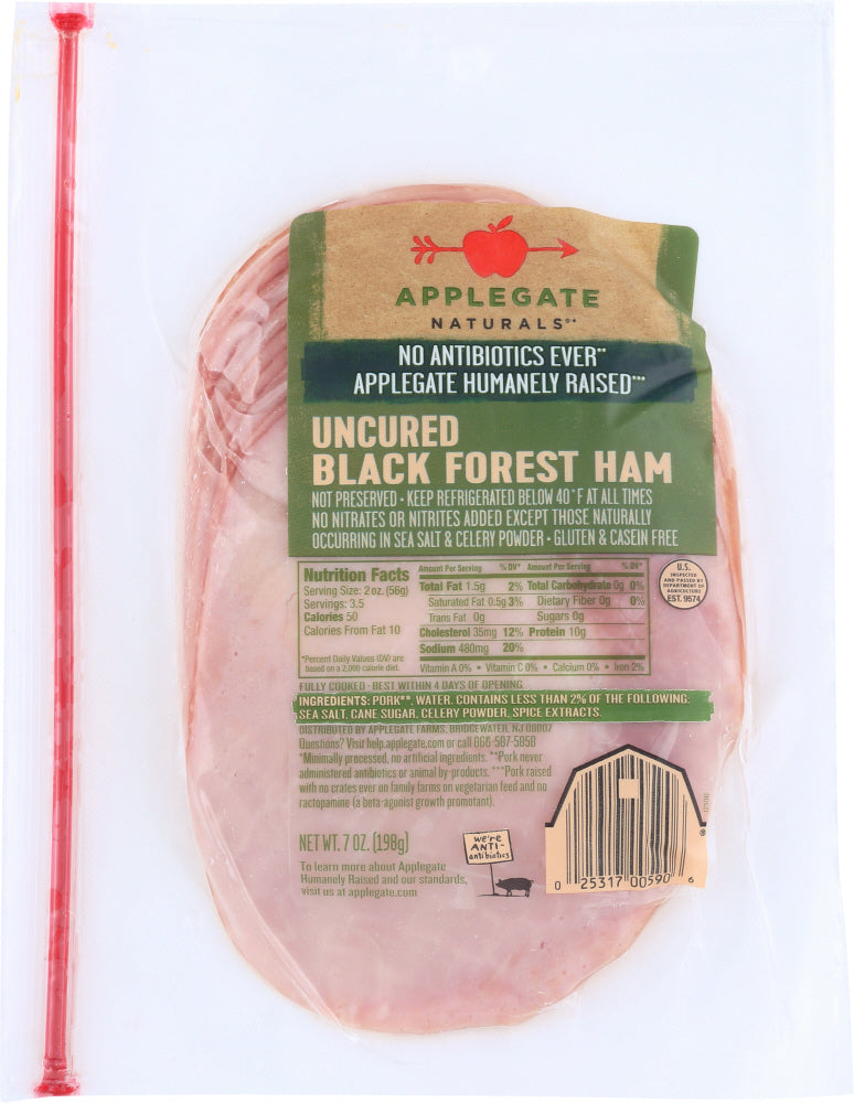 APPLEGATE NATURALS: Uncured Black Forest Ham, 7 oz - Vending Business Solutions