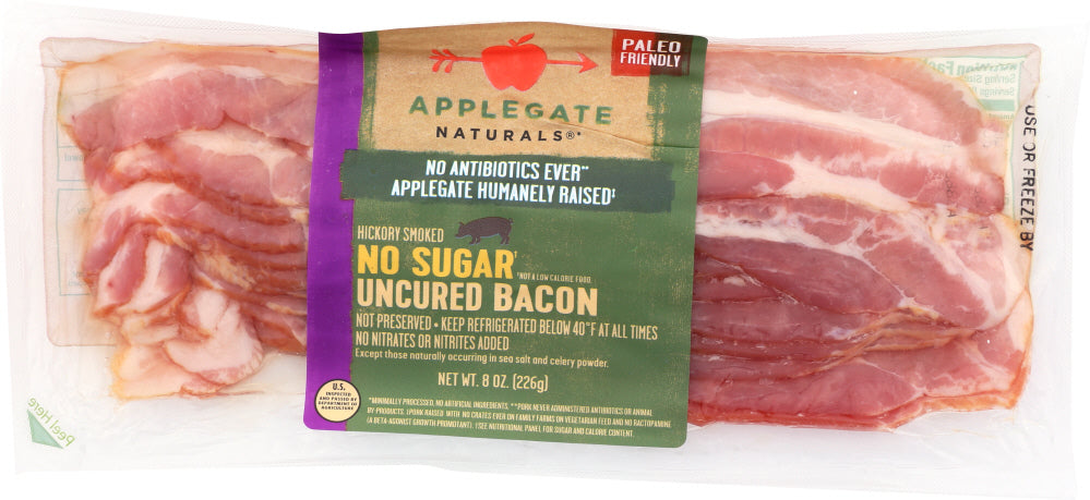 APPLEGATE: No Sugar Uncured Bacon, 8 oz - Vending Business Solutions