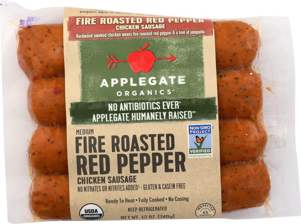 APPLEGATE: Organic Fire Roasted Red Pepper Chicken Sausage, 12 oz - Vending Business Solutions