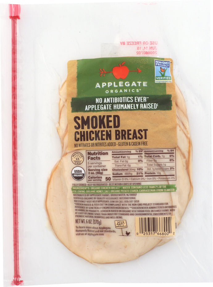 APPLEGATE:  Organic Smoked Chicken Breast, 6 oz - Vending Business Solutions