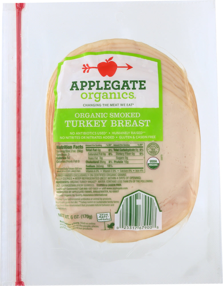 APPLEGATE: Organic Smoked Turkey Breast, 6 oz - Vending Business Solutions