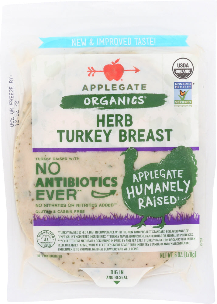 APPLEGATE: Herb Turkey Breast Sliced, 6 oz - Vending Business Solutions