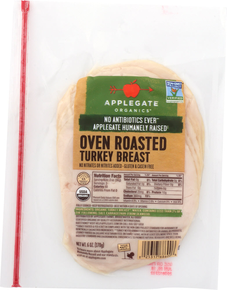 APPLEGATE: Organic Roasted Turkey Breast, 6 oz - Vending Business Solutions