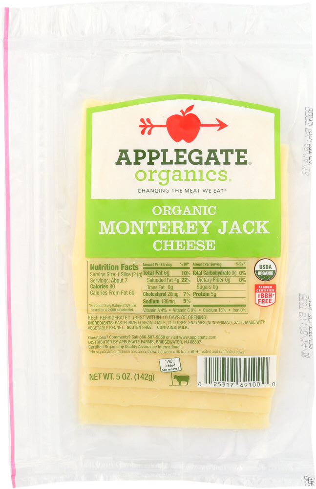 APPLEGATE: Organic Monterey Jack Cheese Slices, 5 oz - Vending Business Solutions