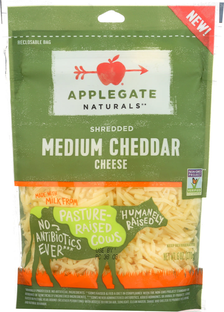 APPLEGATE: Shredded Medium Cheddar Cheese, 6 oz - Vending Business Solutions