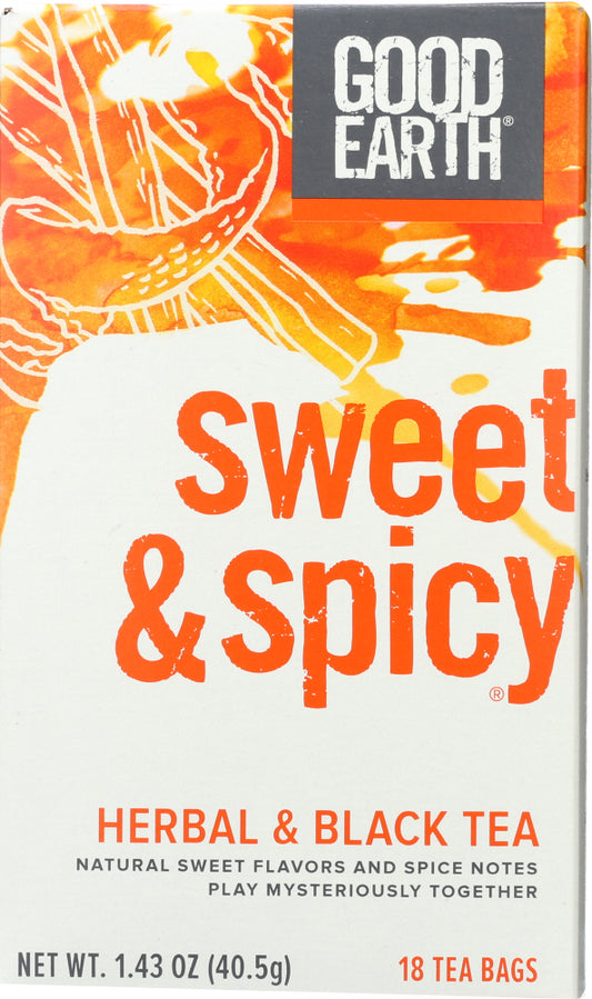 GOOD EARTH: Herbal & Black Tea Blend Original Sweet And Spicy, 18 bg - Vending Business Solutions