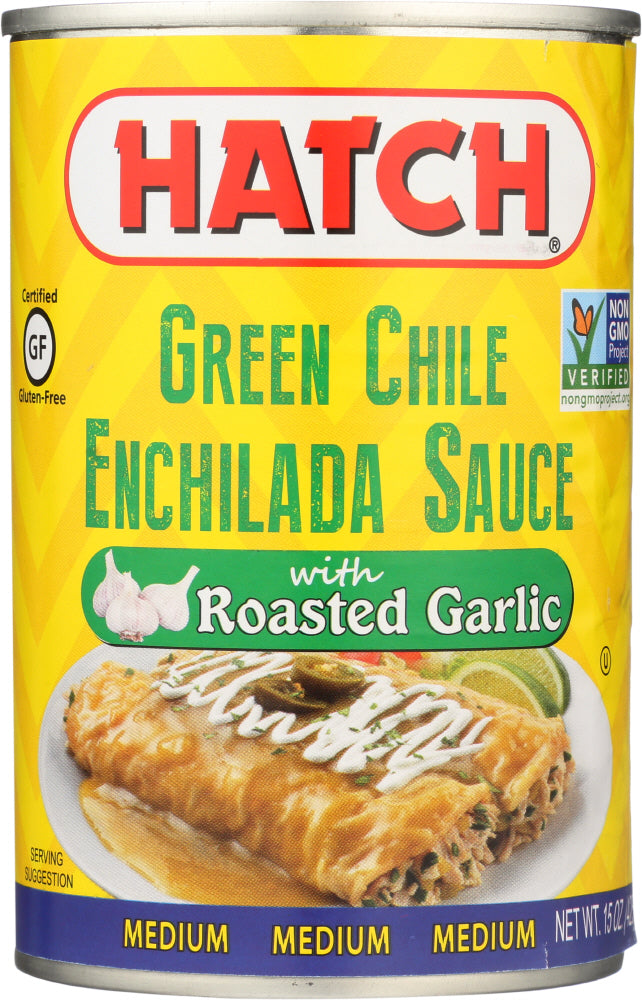 HATCH: Green Chile Enchilada Sauce with Roasted Garlic, 14 oz - Vending Business Solutions