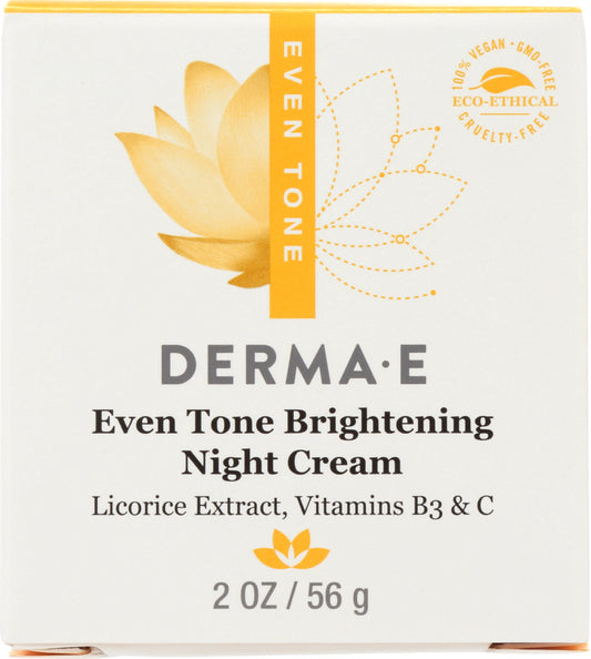 DERMA E: Evenly Radiant Brightening Night Cream with Vitamin C, 2 oz - Vending Business Solutions