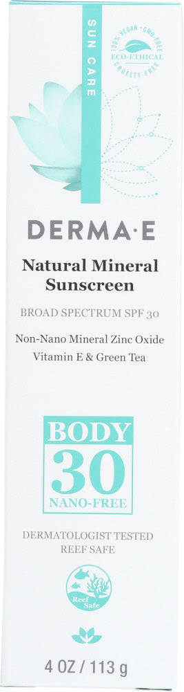 DERMA E: Antioxidant Natural Body Sunscreen SPF 30, 4 oz - Vending Business Solutions