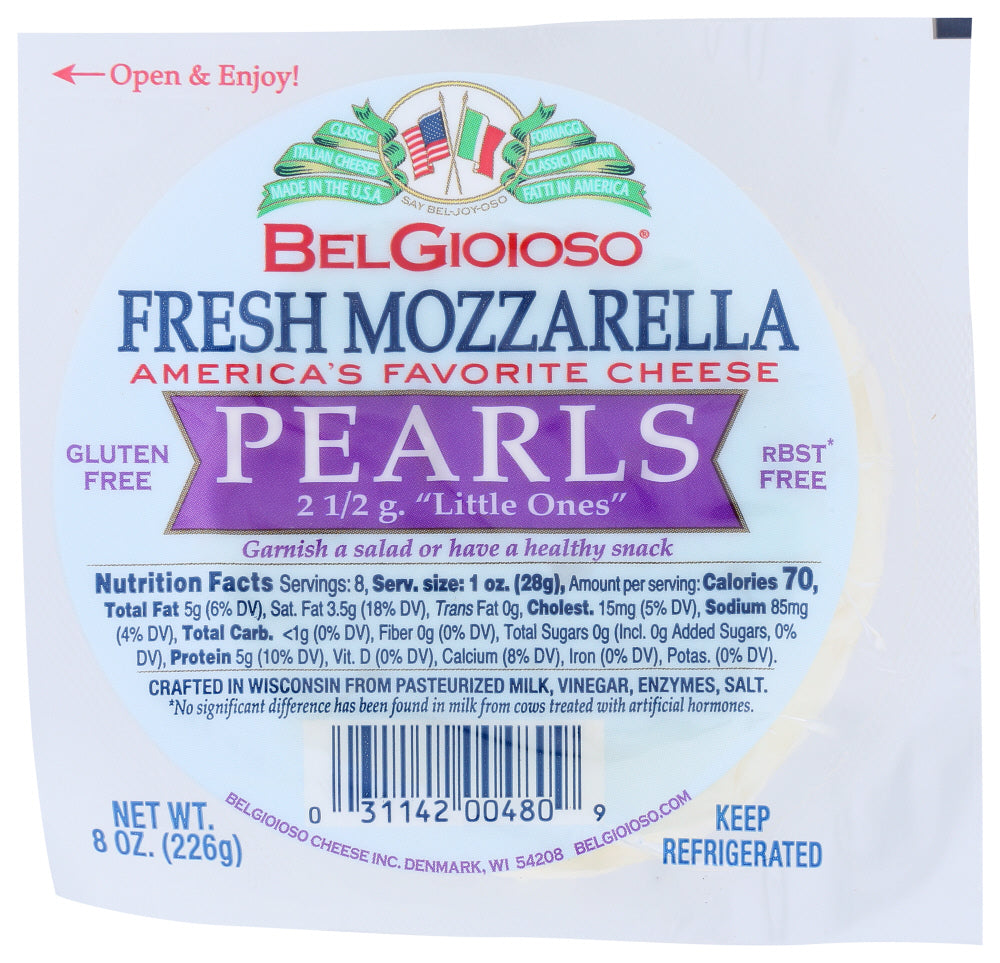 BELGIOIOSO: Fresh Mozzarella Pearl Cheese, 8 Oz - Vending Business Solutions