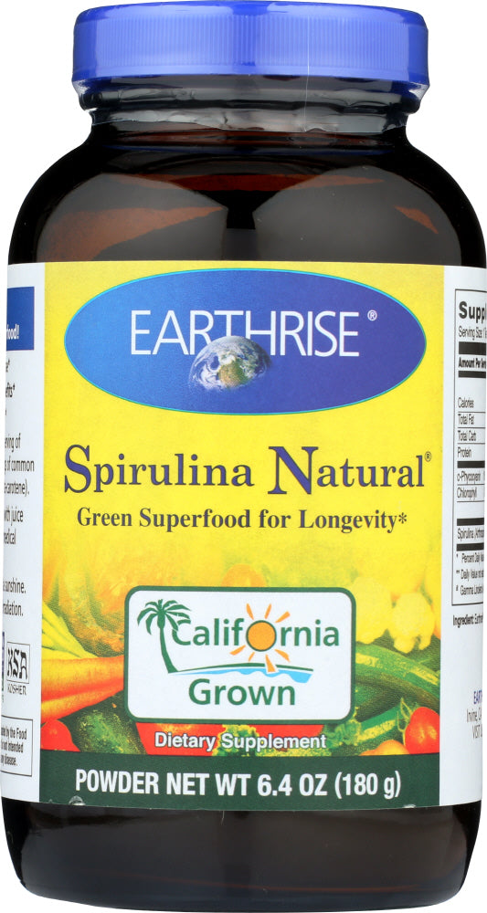 EARTHRISE: Spirulina Natural Green Super Food For Longevity Powder, 6.4 oz - Vending Business Solutions