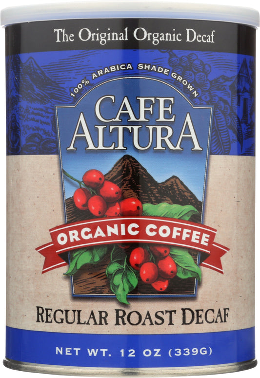 CAFE ALTURA: Organic Coffee Regular Roast Decaf, 12 oz - Vending Business Solutions