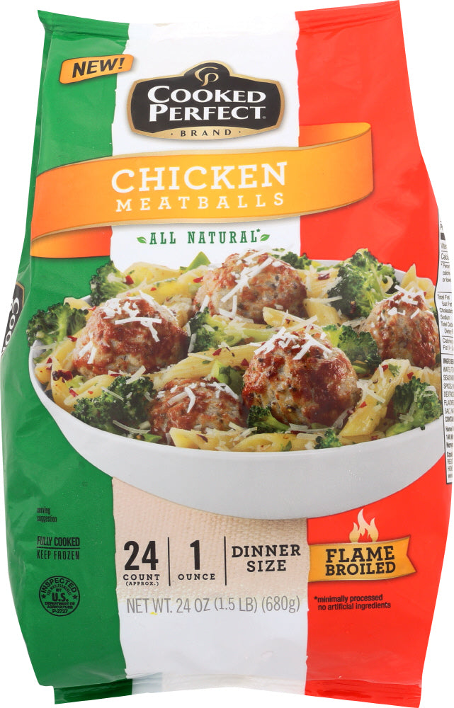 COOKED PERFECT: Chicken Meatballs, 24 oz - Vending Business Solutions