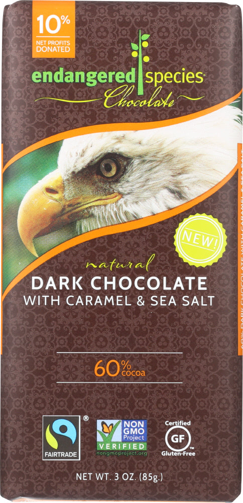 ENDANGERED SPECIES: Dark Chocolate with Caramel & Sea Salt Bar, 3 oz - Vending Business Solutions
