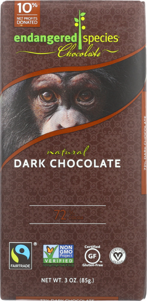 ENDANGERED SPECIES: Natural Dark Chocolate Bar, 3 Oz - Vending Business Solutions