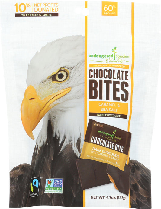 ENDANGERED SPECIES: Chocolate Bites Dark Chocolate with Caramel & Sea Salt, 4.7 oz - Vending Business Solutions