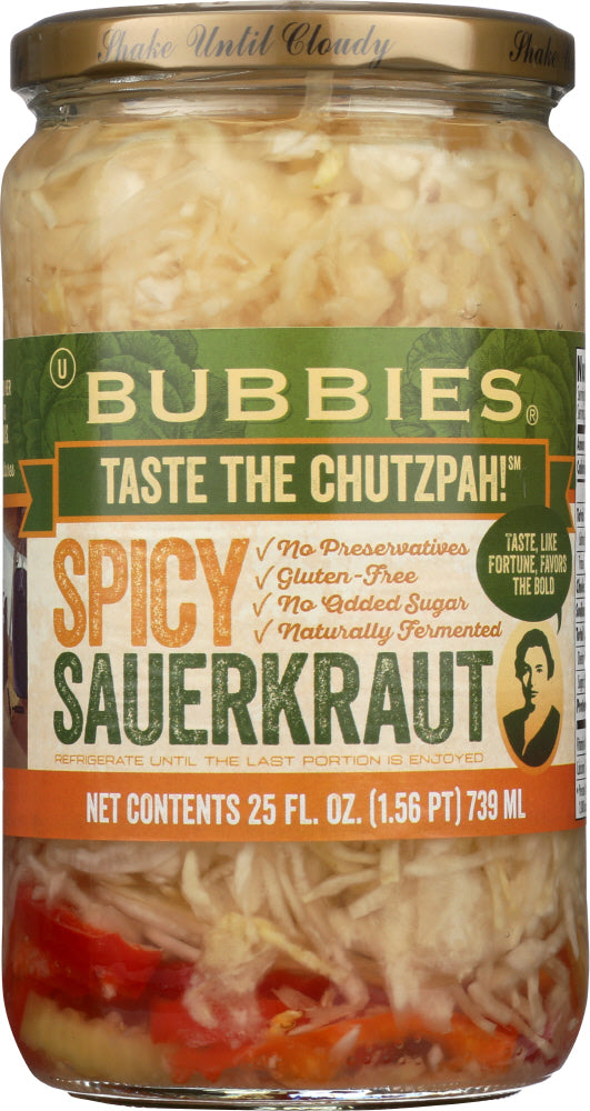 BUBBIES: Spicy Sauerkraut, 25 oz - Vending Business Solutions