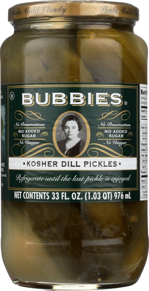 BUBBIES: Kosher Dill Pickles, 33 oz - Vending Business Solutions