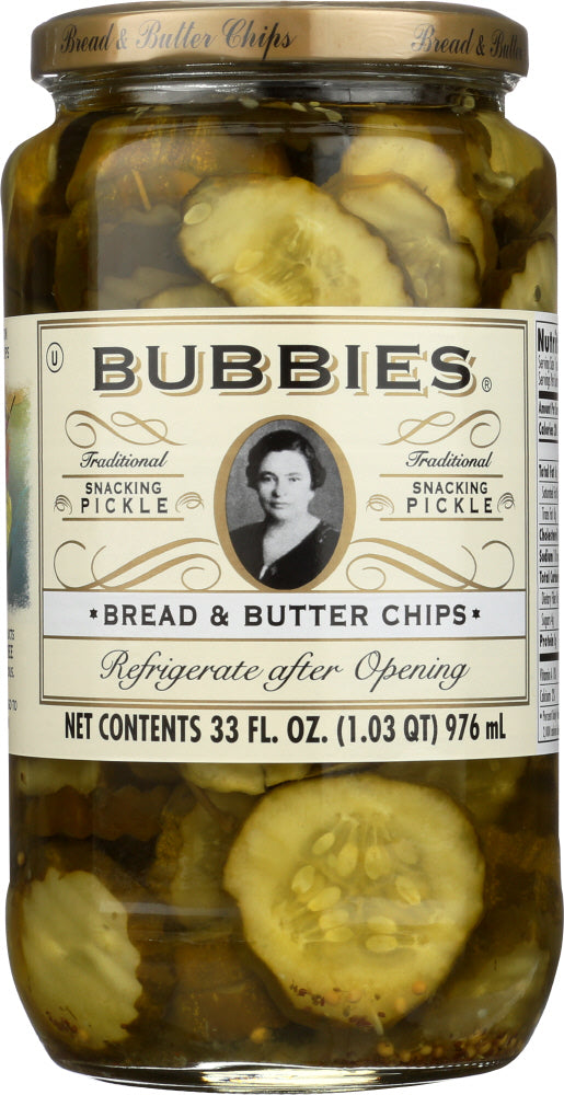 BUBBIES: Pickle Bread and Butter Chips, 33 oz - Vending Business Solutions