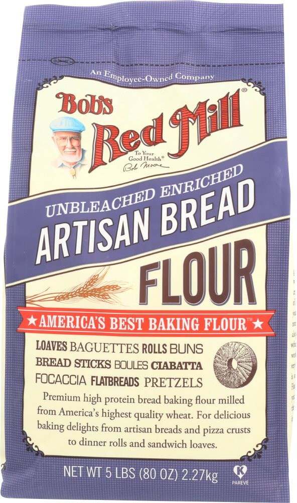 BOB'S RED MILL: Unbleached Enriched Artisan Bread Flour, 5 lb - Vending Business Solutions