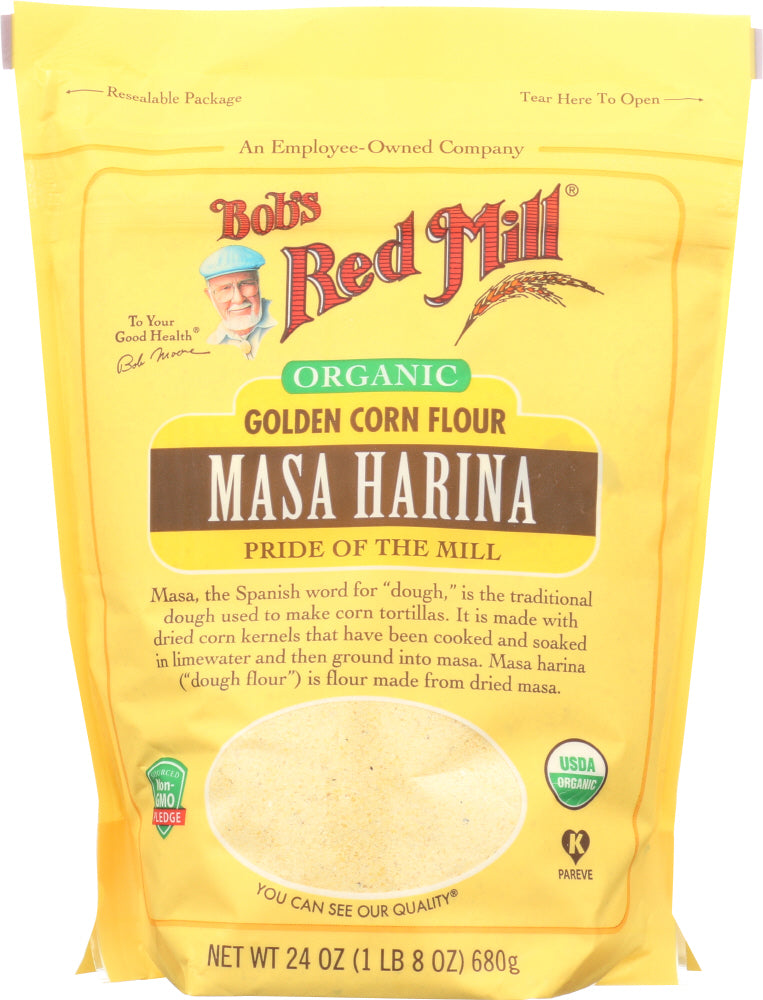 BOB'S RED MILL: Organic Golden Corn Flour Masa Harina, 24 oz - Vending Business Solutions