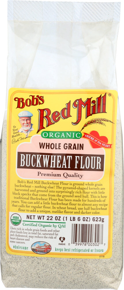BOB'S RED MILL: Organic Whole Grain Buckwheat Flour, 22 Oz - Vending Business Solutions