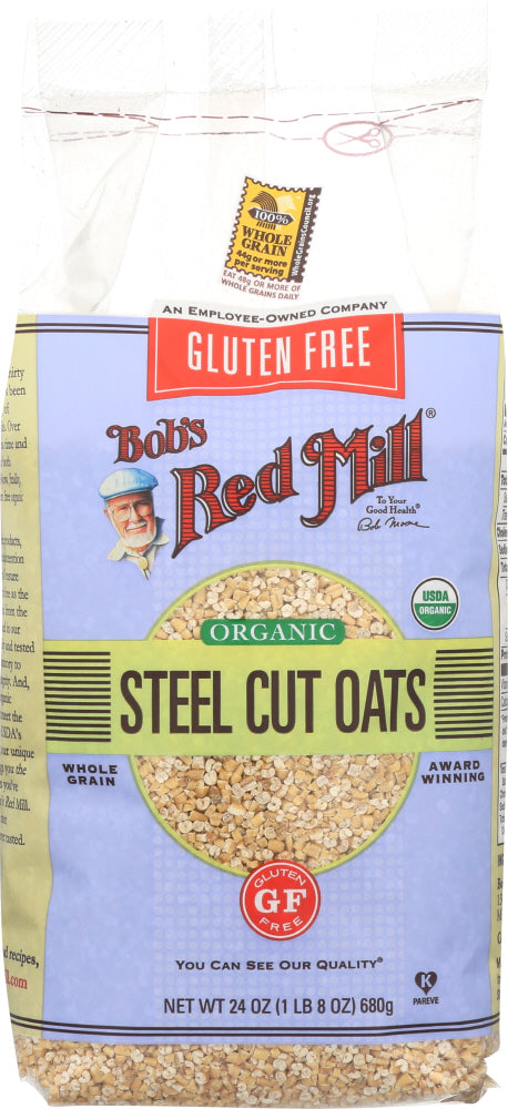 BOBS RED MILL: Gluten Free Organic Steel Cut Oats, 24 oz - Vending Business Solutions