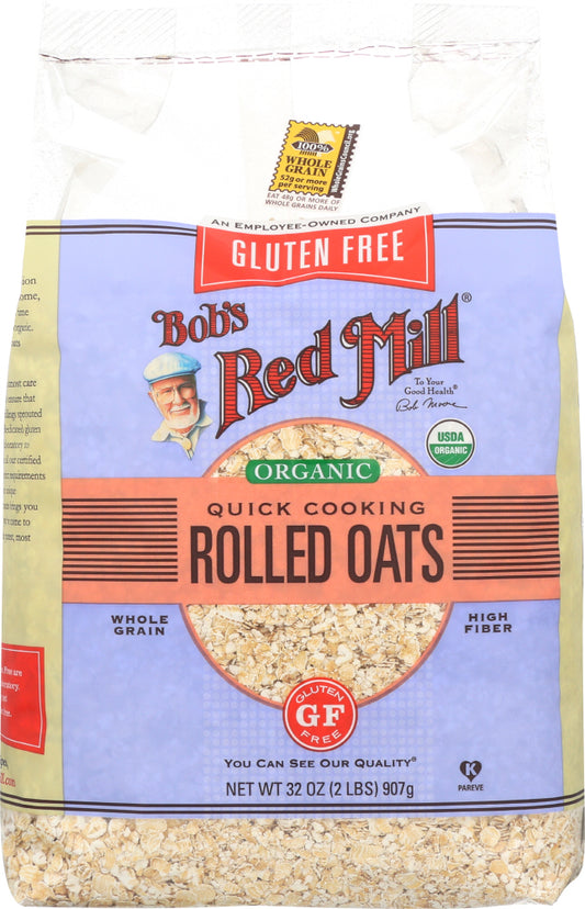 BOBS RED MILL: Gluten Free Organic Quick Cooking Rolled Oats, 32 oz - Vending Business Solutions