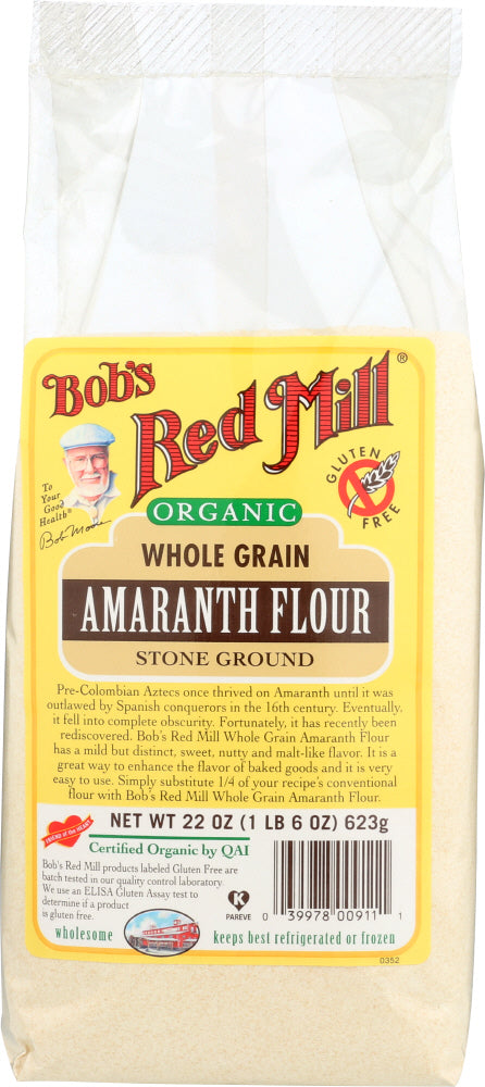 BOB'S RED MILL: Organic Whole Grain Amaranth Flour, 22 oz - Vending Business Solutions