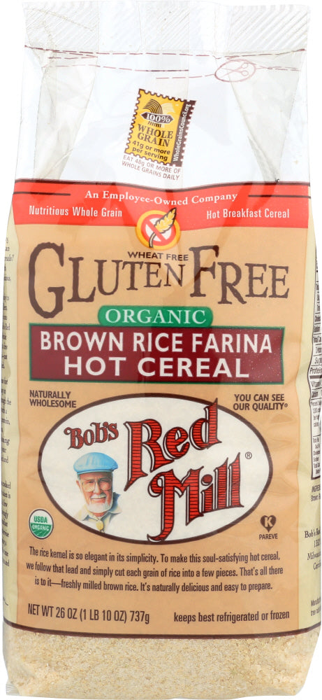 BOBS RED MILL: Organic Brown Rice Farina Cereal, 26 oz - Vending Business Solutions