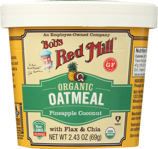 BOBS RED MILL: Organic Oatmeal Cup Pineapple Coconut, 2.43 oz - Vending Business Solutions