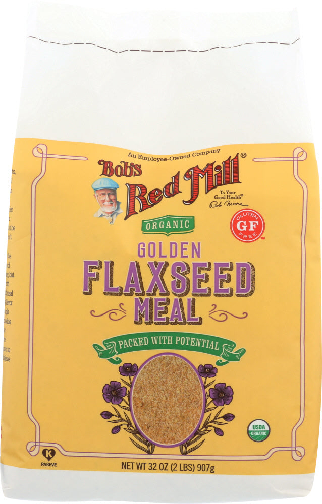 BOB'S RED MILL: Organic Whole Ground Golden Flaxseed Meal, 32 oz - Vending Business Solutions