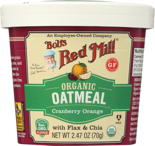 BOBS RED MILL: Organic Oatmeal Cup Cranberry Orange, 2.47 oz - Vending Business Solutions